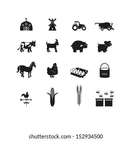 Farm icons set