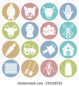 farm icons set 