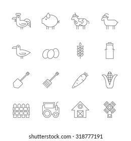 farm icons set
