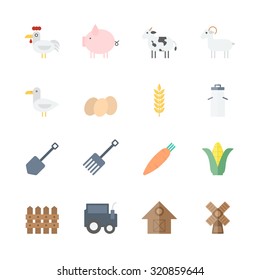 farm icons set