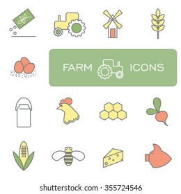 Farm icons set