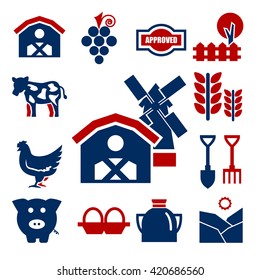 farm icons set