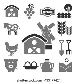 farm icons set
