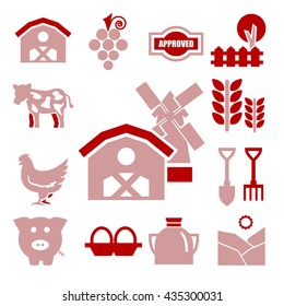 farm icons set