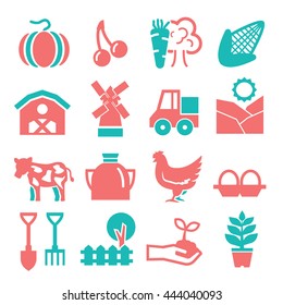 farm icons set