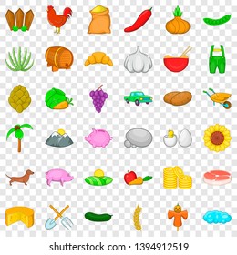 Farm icons set. Cartoon style of 36 farm vector icons for web for any design
