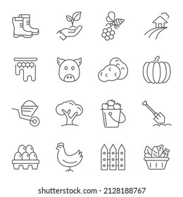 Farm icons set . Farm pack symbol vector elements for infographic web