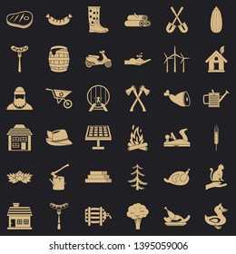 Farm icons set. Simple style of 36 farm vector icons for web for any design