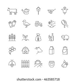 farm icons set for your design