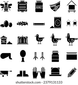 Farm Icons in Solid Style, Best Use for Any Purpose and Presentation