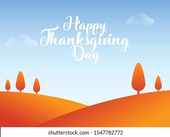 Farm Illustration for thanks giving celebration card
