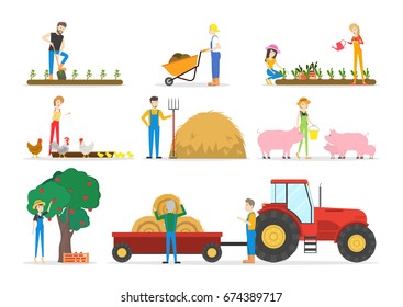 Farm illustrations set.