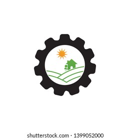 FARM INDUSTRIES LOGO IN GEAR