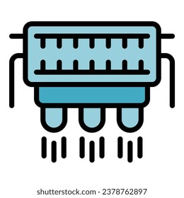 Farm irrigation icon outline vector. Water system. Automatic pipe color flat