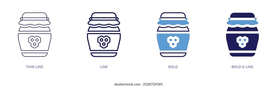 Farm jam icon in 4 different styles. Thin Line, Line, Bold, and Bold Line. Duotone style. Editable stroke.