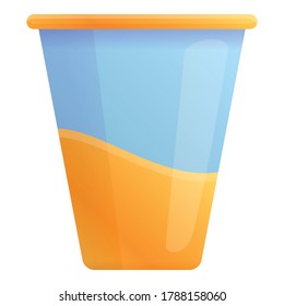 Farm juice glass icon. Cartoon of farm juice glass vector icon for web design isolated on white background