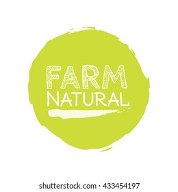farm label over green background. vector illustration