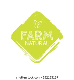 farm label over green background. vector illustration