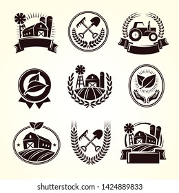 Farm labels and elements set. Collection icon farm. Vector