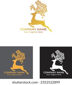 farm land cow vector logo design