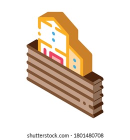 granja con vector de icono de tierra. granja isométrica con signo de tierra. ilustración de símbolo aislado de color