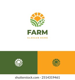 Design de logotipo de terras agrícolas conceito moderno minimalista simples