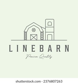 farm landscape with outline elements of eco line art minimalist illustration