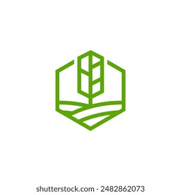 Farm Lawn Green Simple Logo Vector Design