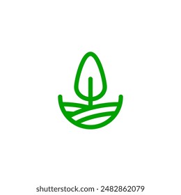 Farm Lawn Green Simple Logo Vector Design