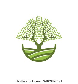 Farm Lawn Green Simple Logo Vector Design