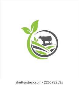 farm leaf cow vector design