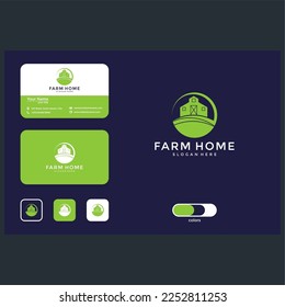 farm leaf logo design graphic template