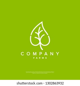 Farm leaf - logo design template. creative sign. Universal vector icon. - Vector