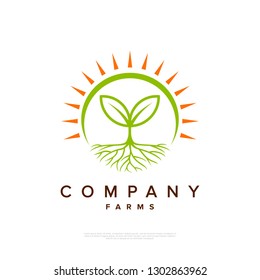Farm leaf - logo design template. creative sign. Universal vector icon. - Vector
