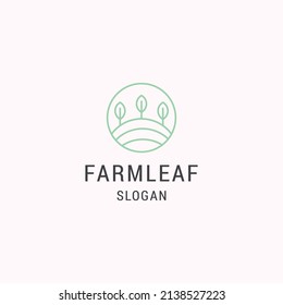 Farm leaf logo icon design template vector illustration