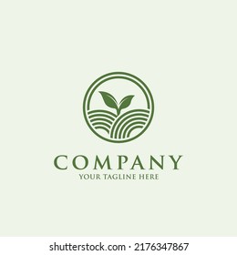 Farm leaf logo icon flat design vector