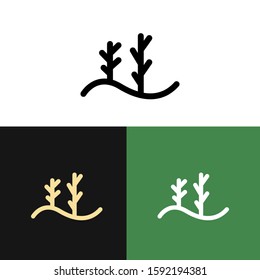 farm leave logo design template. vintage farm logo design