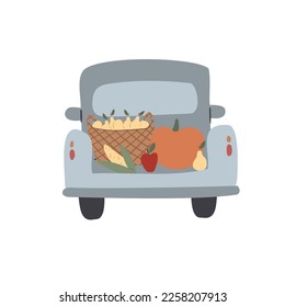 farm life illustration clipart, farm market, cottage scenery clip art, flat vector style