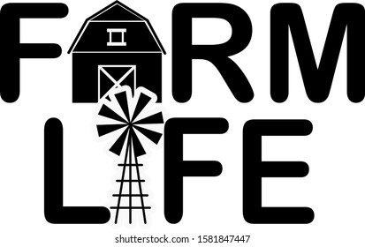 Farm life quote. Countryside typography saying.