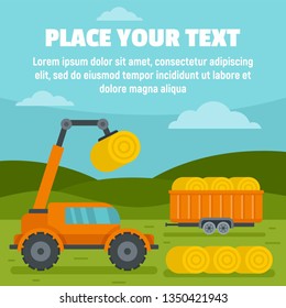 Farm lift machine concept background. Flat illustration of farm lift machine vector concept background for web design