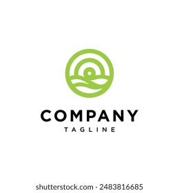 Farm line art logo icon vector template.eps