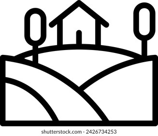 vector de ilustración de icono de línea de granja