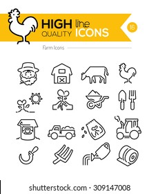 Farm Line Icons Series