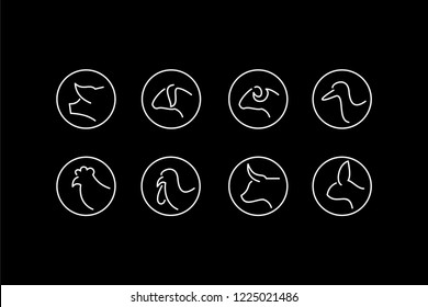 farm line icons. vector linear icon set.