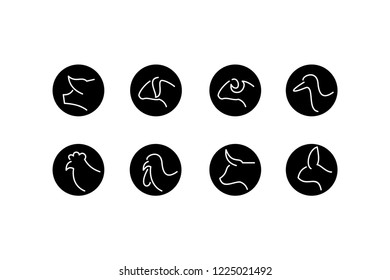 farm line icons. vector linear icon set.