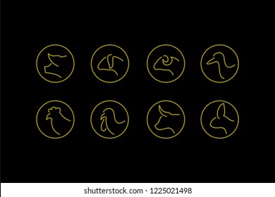 farm line icons. vector linear icon set.