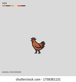 farm livestock illustration, simple and cute animal illustration, illustration design for children's education and various contents, hen side view