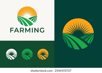 Farm Local Food Logo Concept Farming and Agricultural Brand Identity