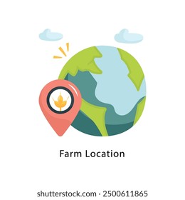 Farm Location Vector Flat Icon Design illustration Symbol on White background EPS 10 File 