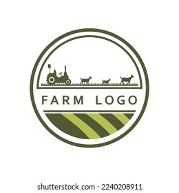 farm logo, agriculture logo vector with slogan template